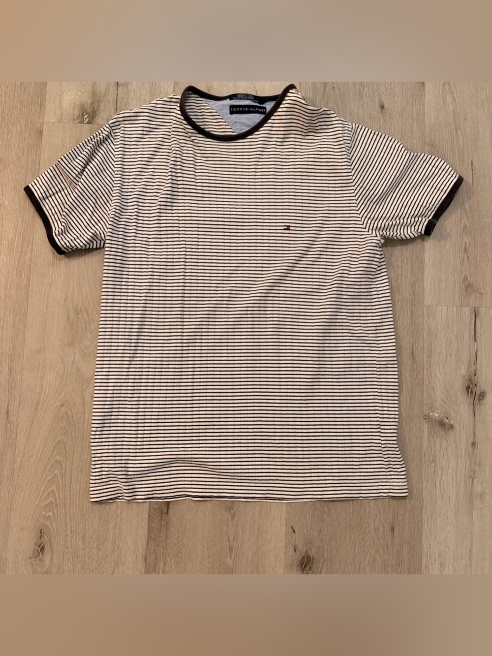 Vintage 2003 Tommy Hilfiger Striped Ringer Tee - Size L